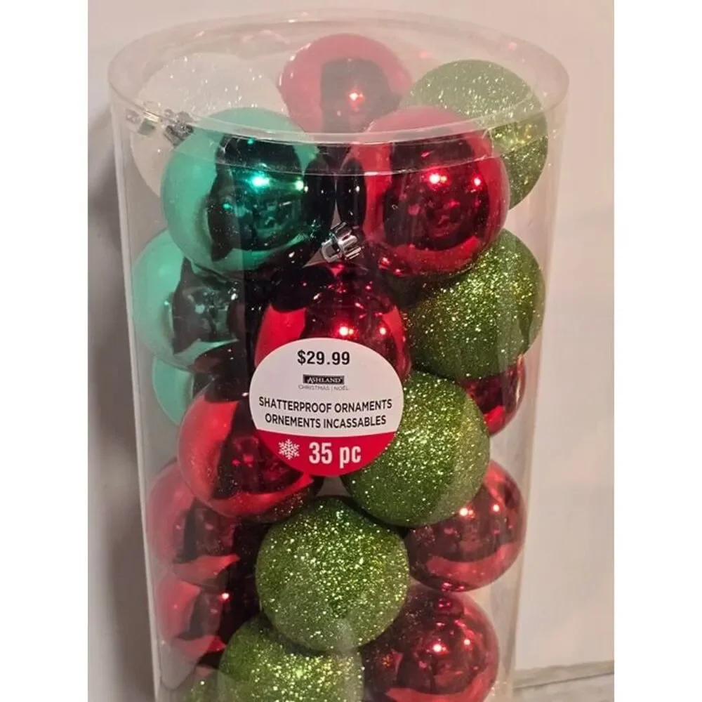 Christmas bulb ornaments new‎ red white green gold silver